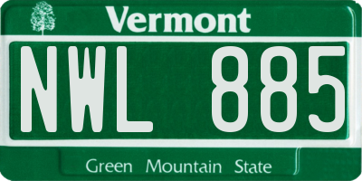 VT license plate NWL885