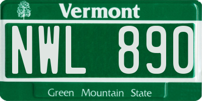 VT license plate NWL890