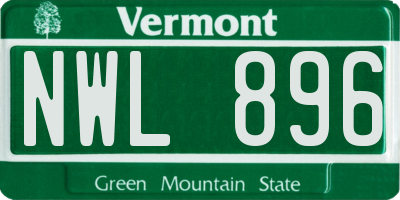 VT license plate NWL896