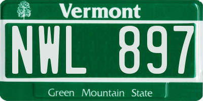 VT license plate NWL897