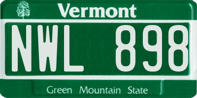 VT license plate NWL898