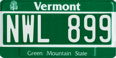 VT license plate NWL899