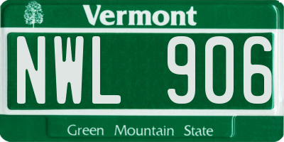 VT license plate NWL906