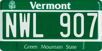 VT license plate NWL907