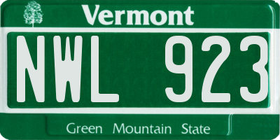 VT license plate NWL923