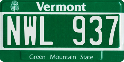 VT license plate NWL937