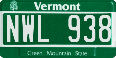 VT license plate NWL938