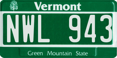 VT license plate NWL943