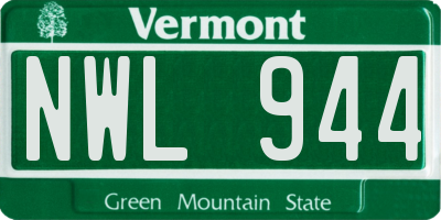 VT license plate NWL944