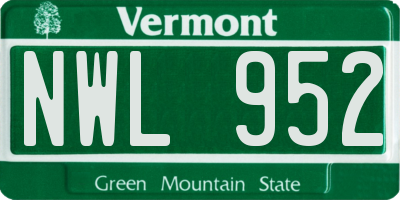 VT license plate NWL952
