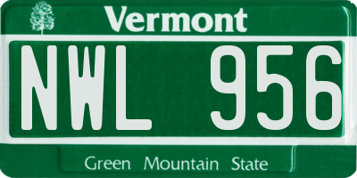 VT license plate NWL956
