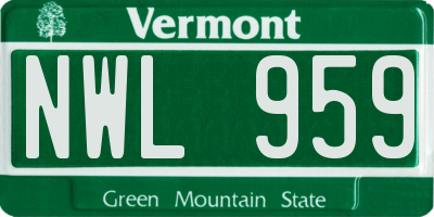 VT license plate NWL959