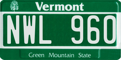 VT license plate NWL960