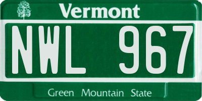 VT license plate NWL967