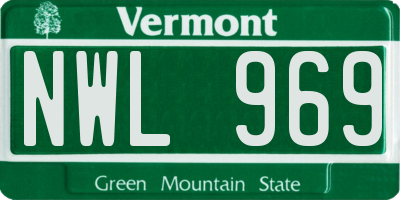 VT license plate NWL969