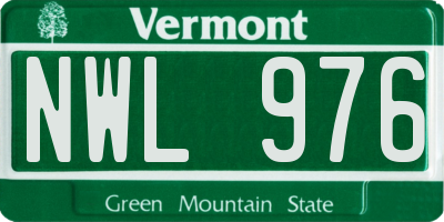 VT license plate NWL976