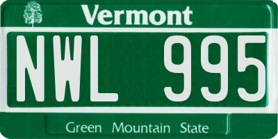 VT license plate NWL995