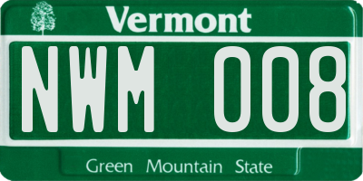 VT license plate NWM008