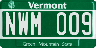 VT license plate NWM009