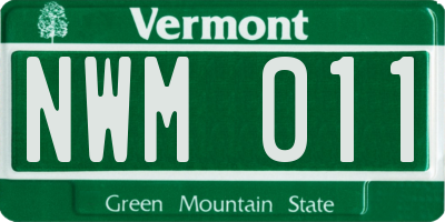 VT license plate NWM011