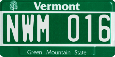 VT license plate NWM016