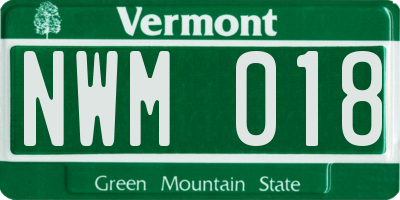 VT license plate NWM018