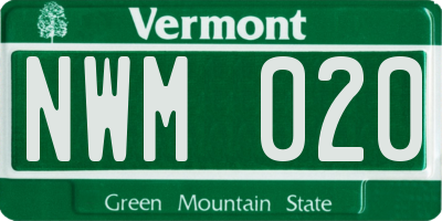 VT license plate NWM020