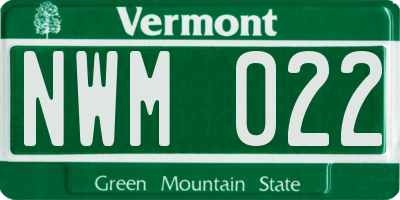 VT license plate NWM022