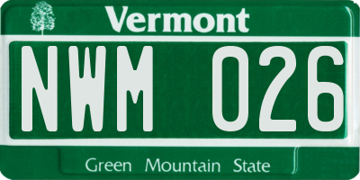 VT license plate NWM026