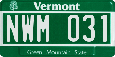 VT license plate NWM031