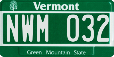 VT license plate NWM032