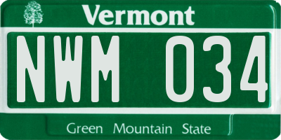 VT license plate NWM034