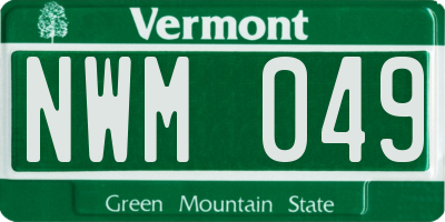 VT license plate NWM049