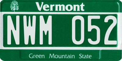 VT license plate NWM052
