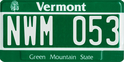 VT license plate NWM053