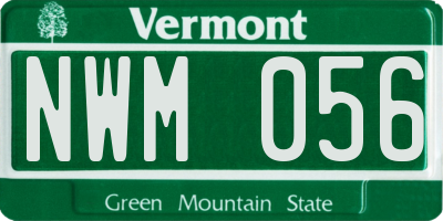 VT license plate NWM056