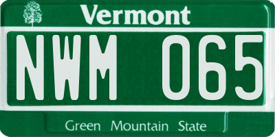 VT license plate NWM065
