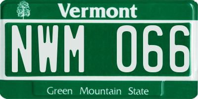 VT license plate NWM066