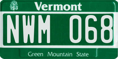 VT license plate NWM068