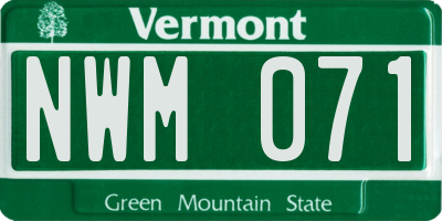 VT license plate NWM071