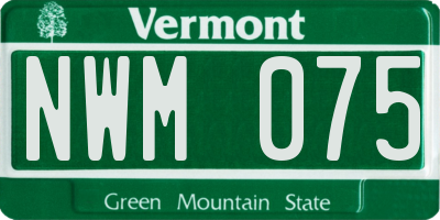 VT license plate NWM075