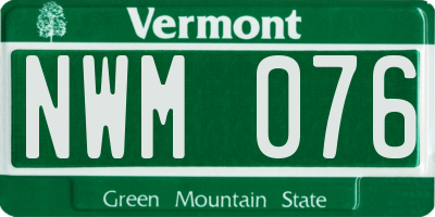 VT license plate NWM076