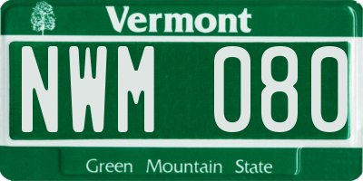 VT license plate NWM080