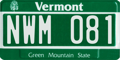 VT license plate NWM081