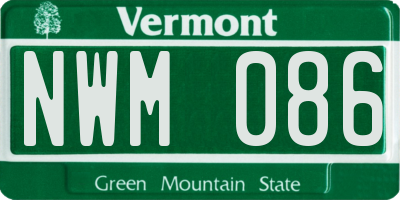 VT license plate NWM086