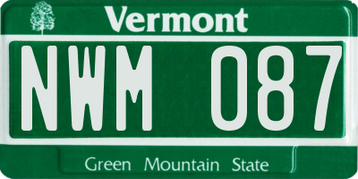 VT license plate NWM087