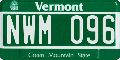 VT license plate NWM096