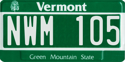 VT license plate NWM105
