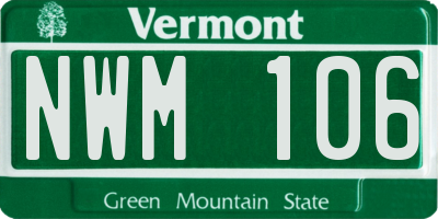 VT license plate NWM106