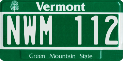 VT license plate NWM112